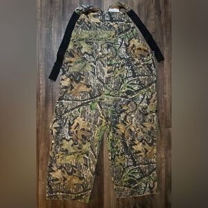 Mossy Oak overalls bib pants men's 2XL camo hunting pockets bib not insulated